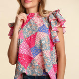 Patchwork Short Sleeve Top