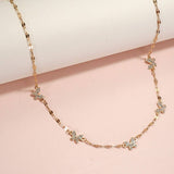 Rhinestone Butterfly Station Necklace