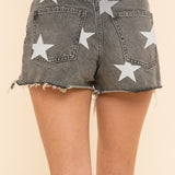 Black Star Denim Shorts