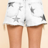 Off White Star Denim Shorts