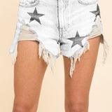 Off White Star Denim Shorts