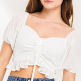 Amara Front Tie Top - Ivory