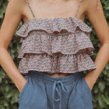 Elise Ruffled Cropped Top