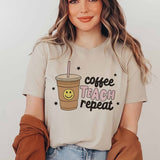 COFFEE TEACH REPEAT GRAPHIC TEE