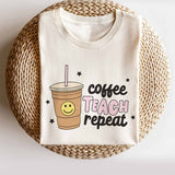 COFFEE TEACH REPEAT GRAPHIC TEE