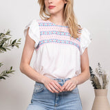 Hayley Woven Top - White