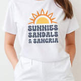 Sunnies Sandals and Sangria Graphic Tee - Athletic Gray