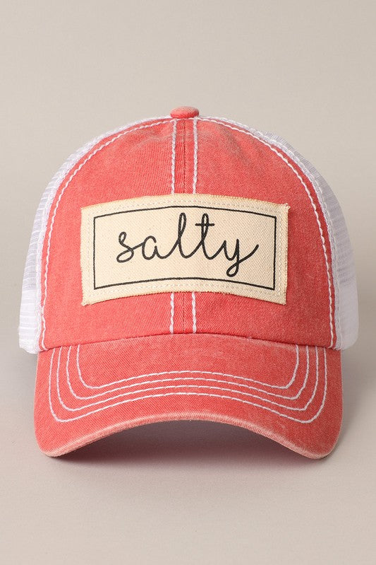 Salty Canvas Patch Mesh Back Baseball Cap