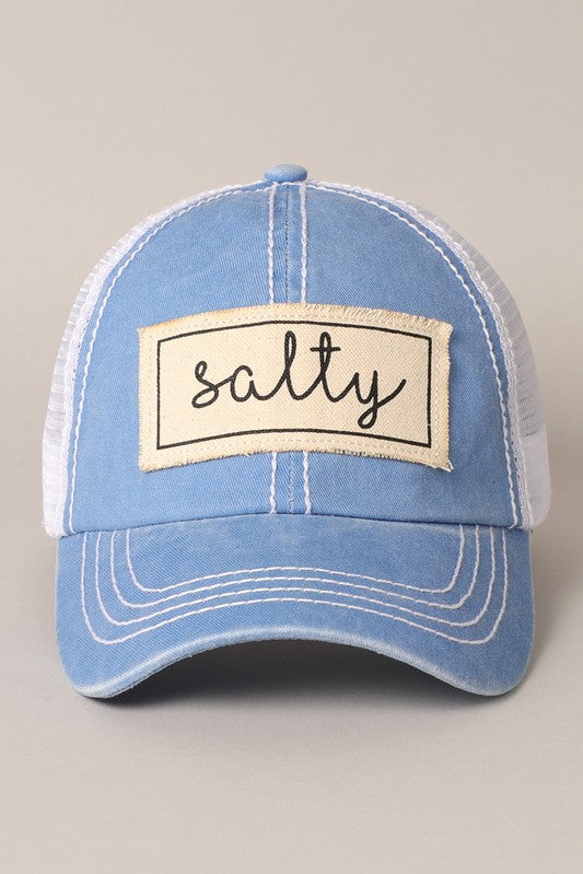 Salty Canvas Patch Mesh Back Baseball Cap