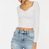 High Rise Fray Hem Shorts