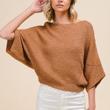 Dolman Boat Neck Sweater Top