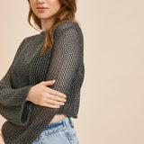 Francine Long Sleeve Cropped Top