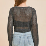 Francine Long Sleeve Cropped Top