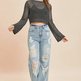 Francine Long Sleeve Cropped Top