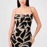 VENECHIA PRINT CWOL NECKLINE TANK MINI DRESS