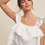 Riley Ruffled Top - Cream