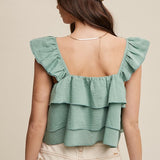 Copy of Riley Ruffled Top - Jade