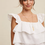 Riley Ruffled Top - Cream