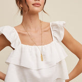 Riley Ruffled Top - Cream