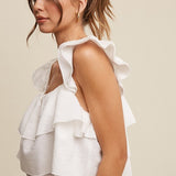 Riley Ruffled Top - Cream