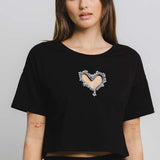 Amara Heart Crop Top - Black