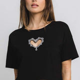 Amara Heart Crop Top - Black