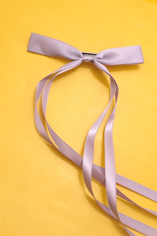 Long Bow Satin Hair Clip