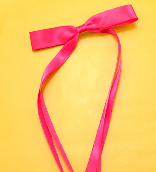 Long Bow Satin Hair Clip