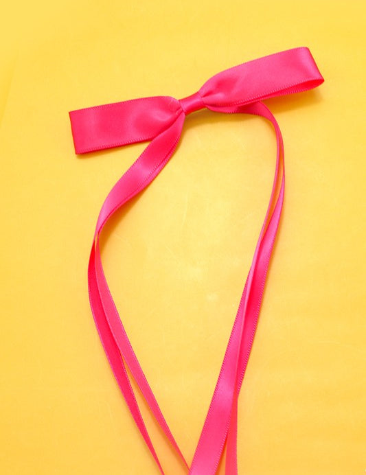 Long Bow Satin Hair Clip