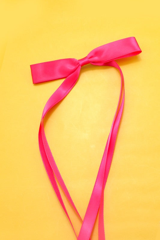 Long Bow Satin Hair Clip