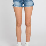 High Rise Striped Patched Shorts