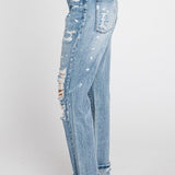 Distressed Vintage Straight Pants