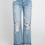 Distressed Vintage Straight Pants