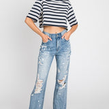 Distressed Vintage Straight Pants