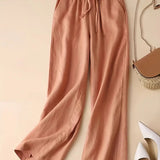 Drawstring Wide Leg Pants