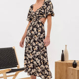 Bianca Floral Puff Sleeve Midi Dress