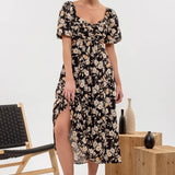 Bianca Floral Puff Sleeve Midi Dress