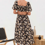 Bianca Floral Puff Sleeve Midi Dress