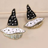 Witch Hat Pearl Star Earrings