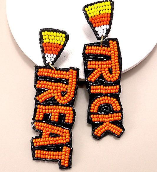 Trick Or Treat Seed Bead Drop Earrings