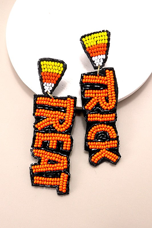 Trick Or Treat Seed Bead Drop Earrings