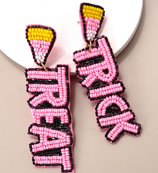 Trick Or Treat Seed Bead Drop Earrings