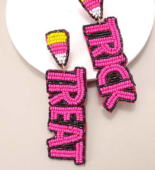 Trick Or Treat Seed Bead Drop Earrings