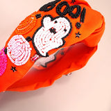 Boo Pumpkin Beaded Headband