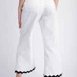 Ric Rac Trim Cropped Straight  Leg Pants