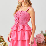 Smocking Ribbon Tiered Dress