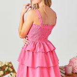 Smocking Ribbon Tiered Dress