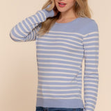 Alexa Stripe Sweater-Blue/Ivory