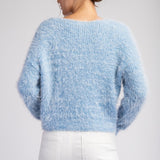 Cropped Mohair Sweater Top | Denim