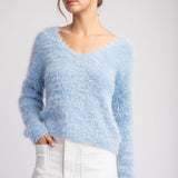 Cropped Mohair Sweater Top | Denim